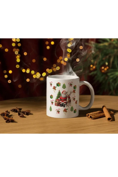 ALPŞAN TİCARET  Yılbaşı Temalı Noel Baba Kupa Bardak Hediyelik Yılbaşı Kupa Noel Kupa