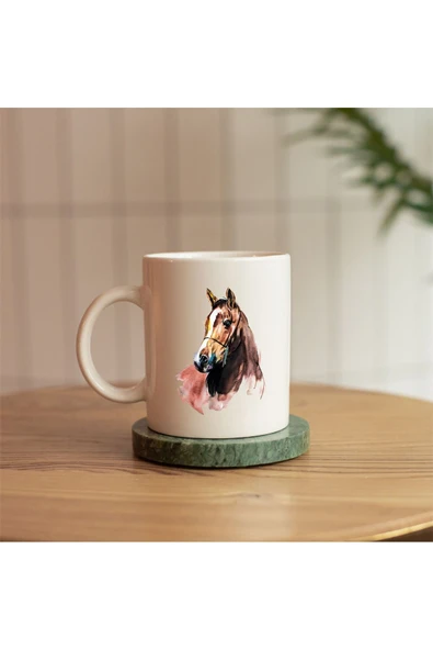 ALPŞAN TİCARET  AT HORSE FİGÜRLÜ SERAMİK BASKILI KUPA ürün görseli