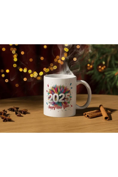 ALPŞAN TİCARET  Yılbaşı Temalı Kupa Bardak Yeni Yıl Konseptli Kupa 2025 Noel Kupa - Resim 2