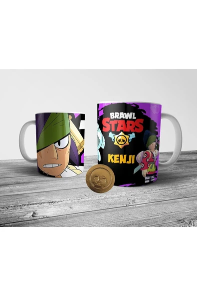 ALPŞAN TİCARET  Brawl Stars Kenji Kupa Bardak Ve Altın Coin Figürü Seti - Resim 2