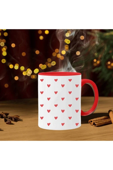 ALPŞAN TİCARET  Kalpli Kupa Bardak Kalp Kupa Hediye Kupa Sevgiliye Kalpli Kupa Arkadaşa Kalpli Bardak - Resim 3