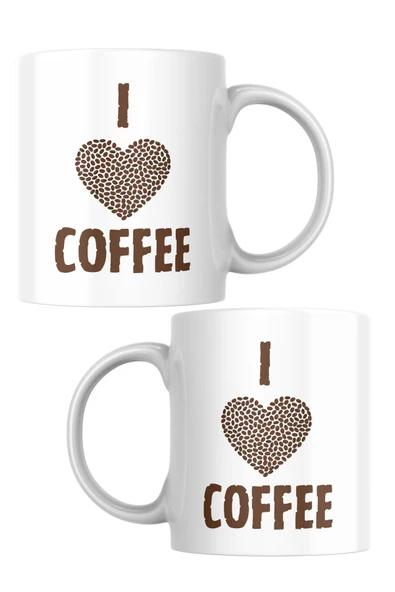 ALPŞAN TİCARET  I Love Coffee Kupa Bardak Kahve Kupa Bardak - 2