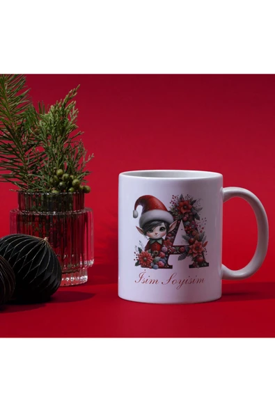 ALPŞAN TİCARET  Yılbaşı Temalı Kişiselleştirilebilir Kupa Bardak Yeni Yıl Konseptli Kişiye Özel İsme Özel Kupa - Resim 2