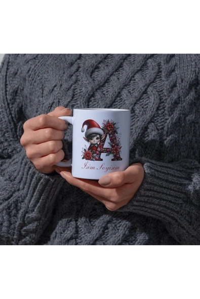 ALPŞAN TİCARET  Yılbaşı Temalı Kişiselleştirilebilir Kupa Bardak Yeni Yıl Konseptli Kişiye Özel İsme Özel Kupa - Resim 5