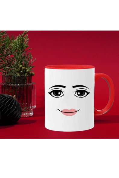 ALPŞAN TİCARET  Roblox Woman Face Yüz Kişiselleştirilebilir Baskılı Kupa Bardak - Resim 3