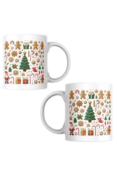 ALPŞAN TİCARET  Yılbaşı Temalı Kupa Bardak Hediyelik Yılbaşı Kupa Noel Kupa - Resim 3