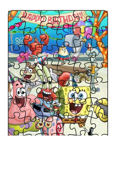 ALPŞAN TİCARET  Sünger Bob Puzzle 99 Parça Doğum Günü Özel