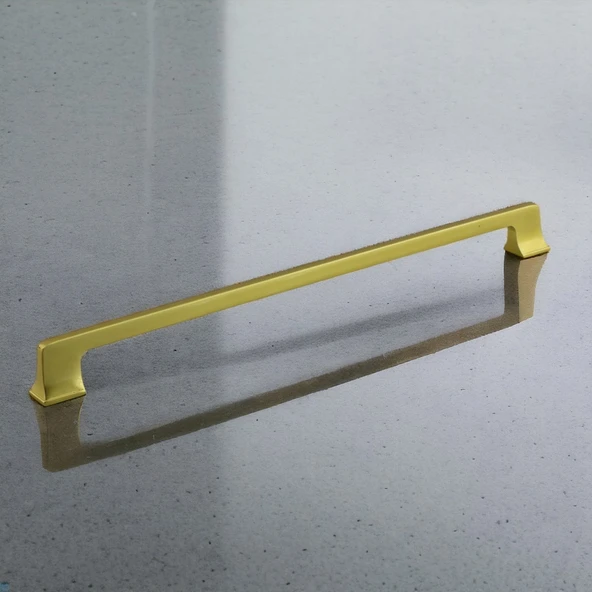 Gediz Mat Gold Altın Kulp 320 mm Metal Mobilya Çekmece Mutfak Dolabı Dolap Kapak Kulpları Kulb Kulpu - Resim 7