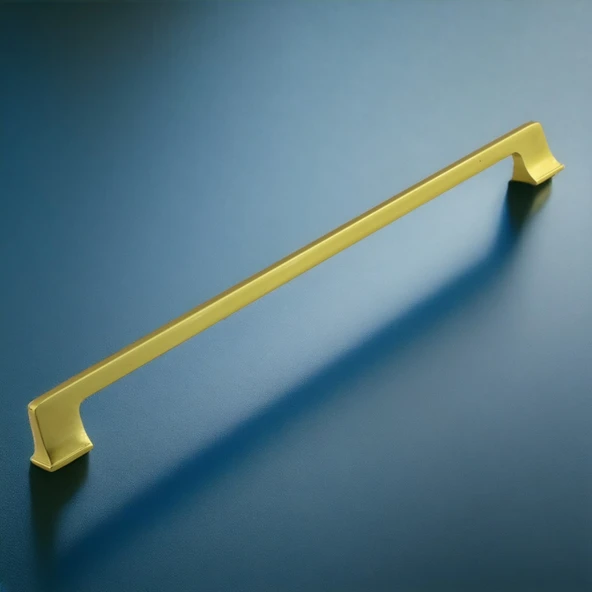 Gediz Mat Gold Altın Kulp 320 mm Metal Mobilya Çekmece Mutfak Dolabı Dolap Kapak Kulpları Kulb Kulpu - Resim 5