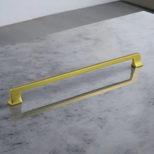 Gediz Mat Gold Altın Kulp 320 mm Metal Mobilya Çekmece Mutfak Dolabı Dolap Kapak Kulpları Kulb Kulpu - Resim 6