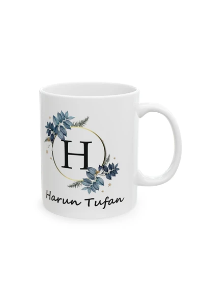 ALPŞAN TİCARET  Kişiye Özel Baş Harfli Isimli Beyaz Kupa Bardak Ürün Açıklamasına Istediğiniz Ismi Yazınız - Resim 3