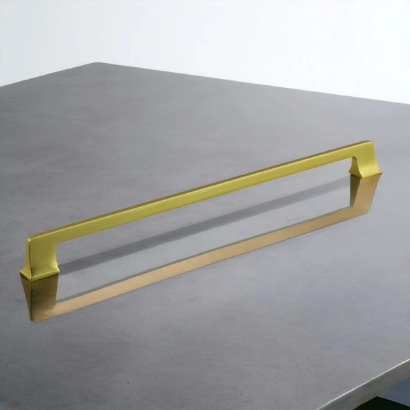 Gediz Mat Gold Altın Kulp 320 mm Metal Mobilya Çekmece Mutfak Dolabı Dolap Kapak Kulpları Kulb Kulpu - Resim 8