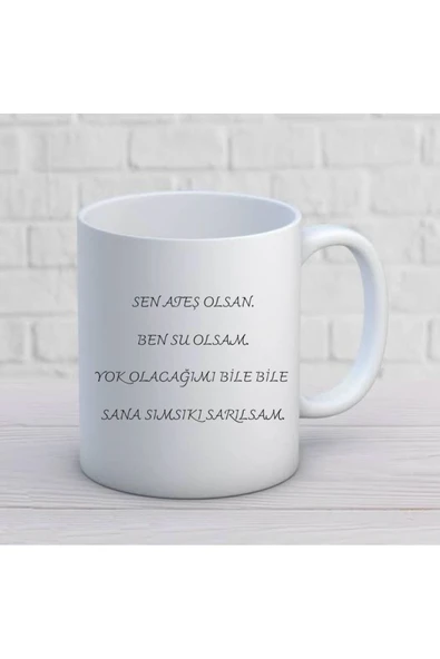 ALPŞAN TİCARET  Ateş Ve Su Kişiye Özel Çift Kupa Bardak - Resim 4