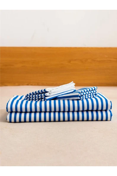 Bodrum Boutique Çizgili Pamuk Çift Kişilik Nevresim Takımı - 2