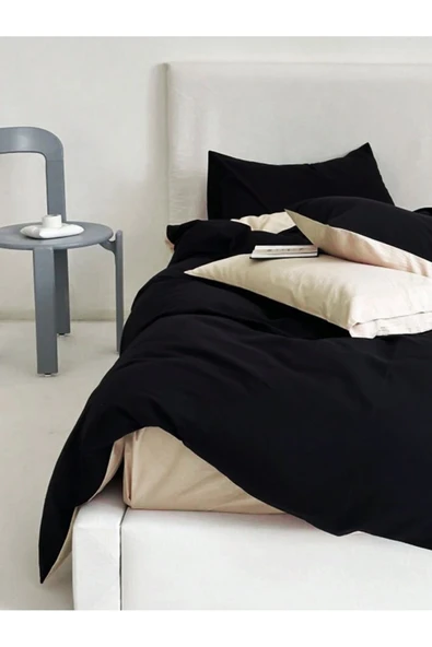 Tek Kişilik Lastikli Çarşaflı Nevresim Takımı | Kahve - Siyah - 3