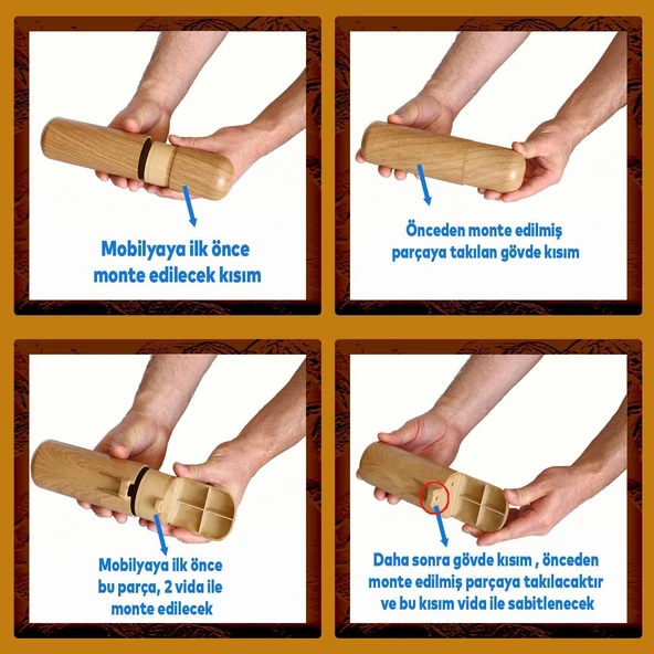 Mobilya Yükseltici Ayak 12 cm Kanepe TV Ünitesi Koltuk Ayağı Baza Ayakları Açık Kübik Ceviz 4 Adet - Resim 8