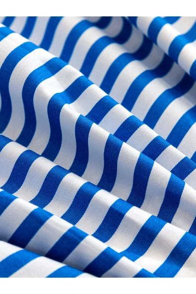 Bodrum Boutique Çizgili Pamuk Çift Kişilik Nevresim Takımı - 4