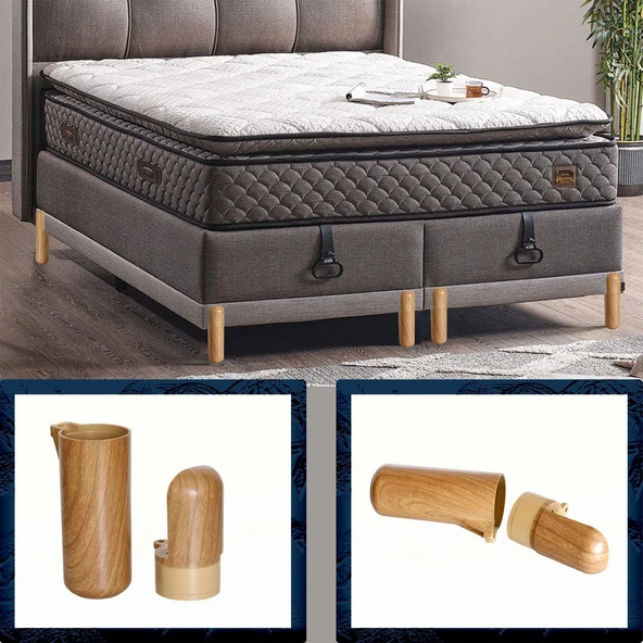 Mobilya Yükseltici Ayak 12 cm Kanepe TV Ünitesi Koltuk Ayağı Baza Ayakları Açık Kübik Ceviz 4 Adet - Resim 6