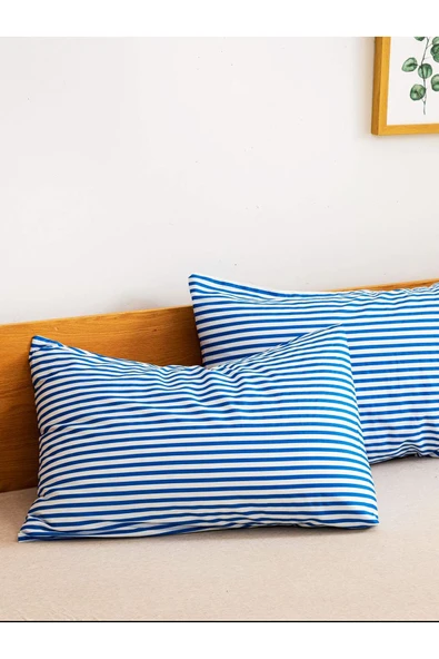 Bodrum Boutique Çizgili Pamuk Çift Kişilik Nevresim Takımı - 3