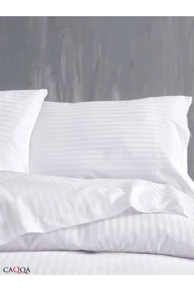 Tek Kişilik Çizgili Saten Otel Nevresim Takımı