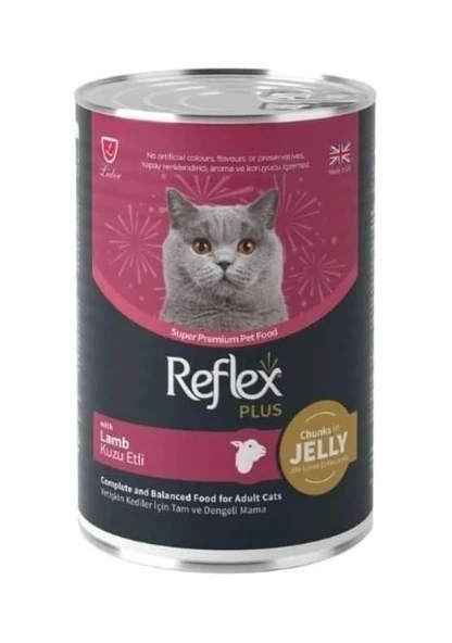 Reflex Plus Jöle Içinde Kuzu Etli Yetişkin Konserve Kedi Maması 400 gr