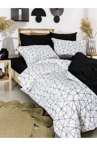 Geometrie Çift Kişilik Nevresim Seti 1 Nevresim + 2 Yastık Kılıfı - 2