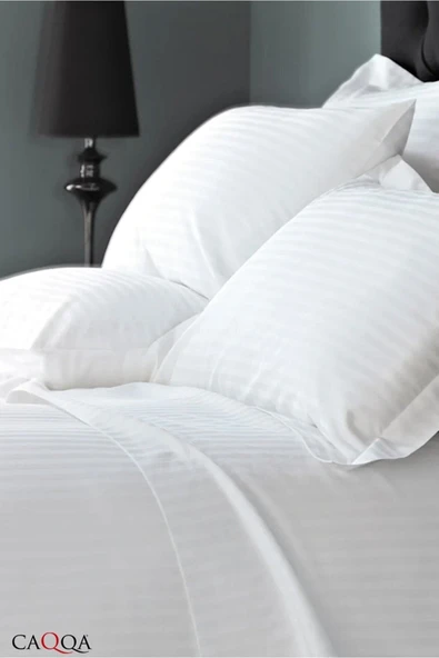 Tek Kişilik Çizgili Saten Otel Nevresim Seti 1 Nevresim + 1 Yastık Kılıfı - 2