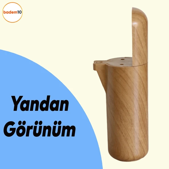 Mobilya Yükseltici Ayak 12 cm Kanepe TV Ünitesi Koltuk Ayağı Baza Ayakları Açık Kübik Ceviz 4 Adet - Resim 7