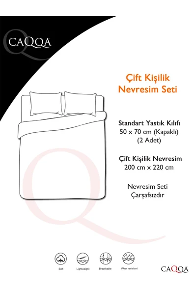 Bahar Çift Kişilik Pamuk Nevresim Seti Nevresim 2 Yastık Kılıfı - 3