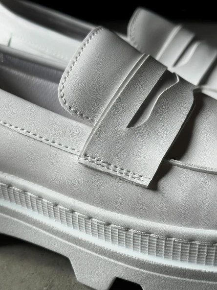 Pabucmarketi Erkek Yüksek Taban Klasik Ayakkabı Beyaz - Resim 4