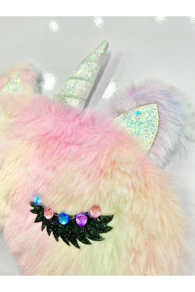 MARS BABY Kadın Kız Peluş Pembe Kirpikli Taşlı Göz Uyku Bandı - 2