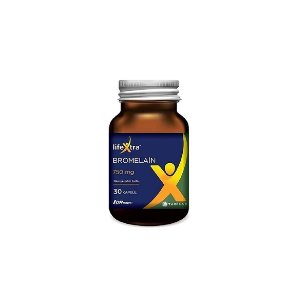 Lifextra Bromelain 750mg Takviye Edici Gıda 30 Kapsül ürün görseli