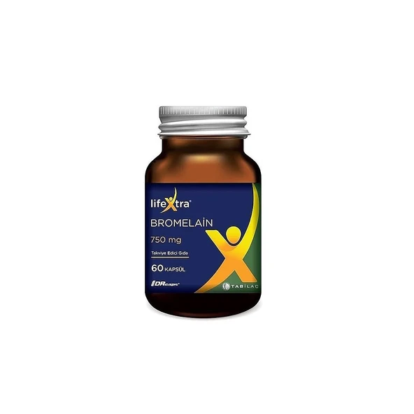 Lifextra Bromelain 750mg Takviye Edici Gıda 60 Kapsül