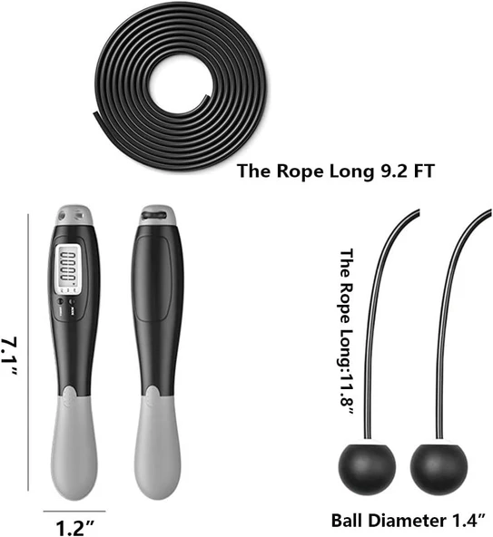 Valkyrie Çift Led Dijital Sayaçlı 4 Modlu Akıllı Çelik İp Atlama Fitness Kondsiyon - 2