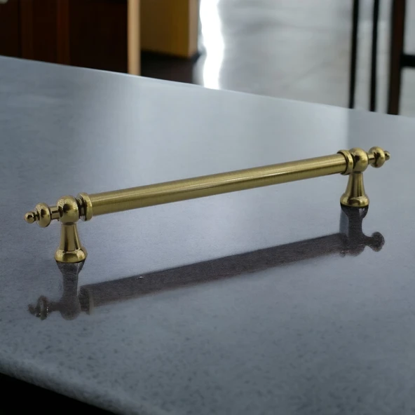 Osmanlı Metal Antik Sarı Kulp 192 mm Mobilya Çekmece Mutfak Dolabı Dolap Kapak Kulpları Kulb Kulpu - 2
