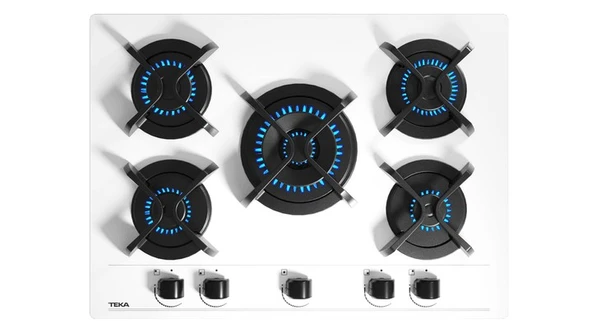 TEKA GBC 75030 WH BEYAZ 70 CM. 5 GÖZLÜ GAZLI ANKASTRE CAM OCAK - 2