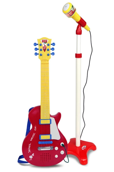 Minik Müzisyenlerin Yeni Müzik Aleti: Ayaklı Mikrofonlu Elektronik Gitar!