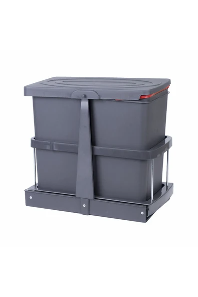 ÇÖP KOVASI 12+12LT ANTRASİT TELESKOPİK RAYLI - 3