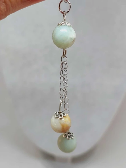 Amazonit Taşı Zincirli Kolye (9442) - Resim 4