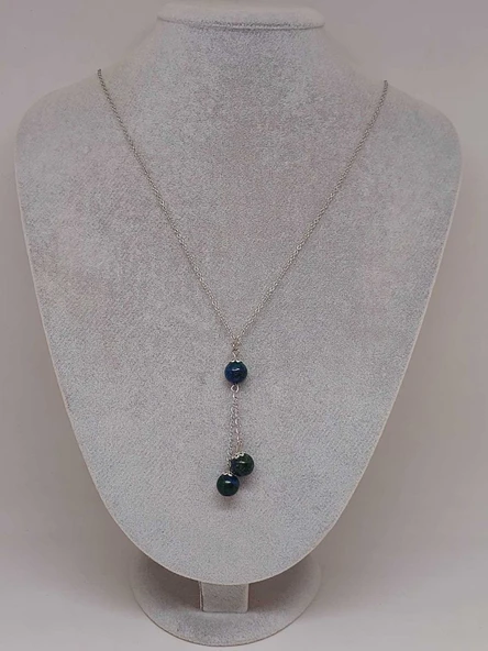 Azurit Taşı Zincirli Kolye (14250) - Resim 2