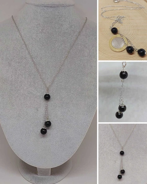 Golden Obdiyen Taşı Zincirli Kolye (36015)