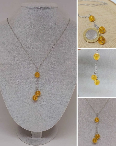 Sitrin Taşı Zincirli Kolye (9396) ürün görseli 1