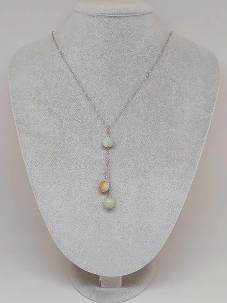 Amazonit Taşı Zincirli Kolye (9442) - Resim 2