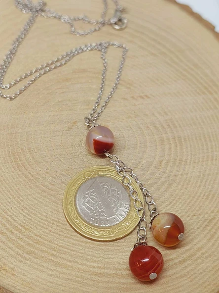 Akik Taşı Zincirli Kolye (23580) - Resim 3