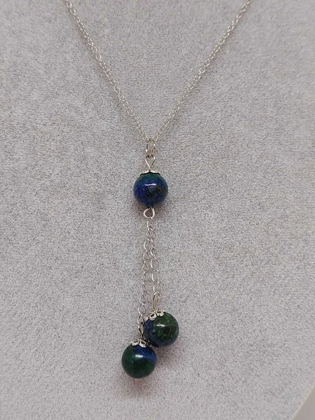 Azurit Taşı Zincirli Kolye (14250) - Resim 4