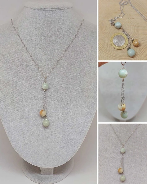 Amazonit Taşı Zincirli Kolye (9442) ürün görseli 1