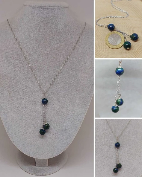 Azurit Taşı Zincirli Kolye (14250) ürün görseli