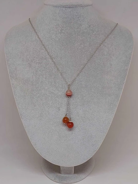 Akik Taşı Zincirli Kolye (23580) - Resim 2