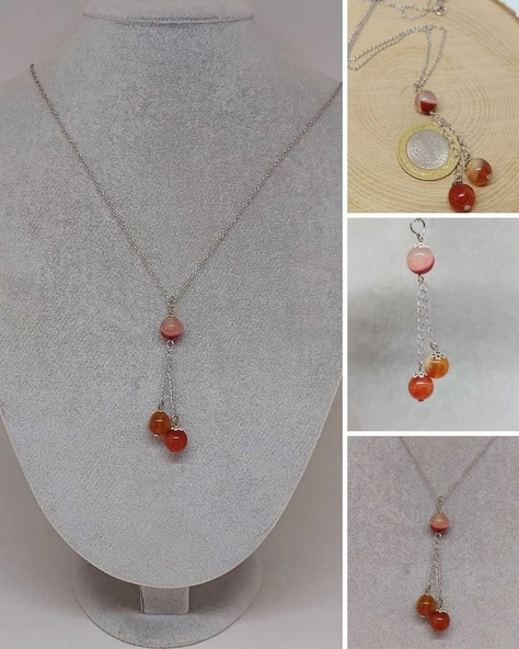 Akik Taşı Zincirli Kolye (23580) ürün görseli 1