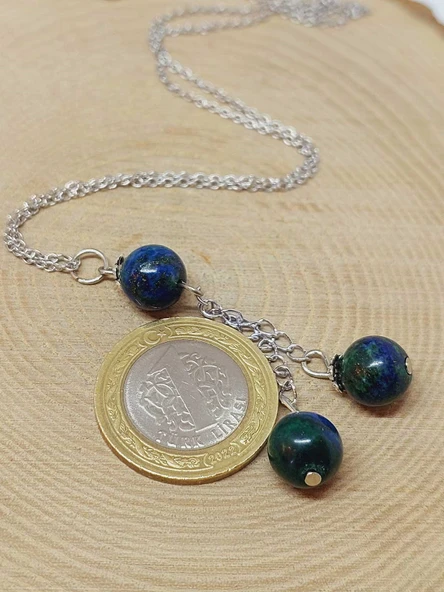 Azurit Taşı Zincirli Kolye (14250) - Resim 3